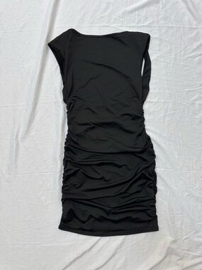 Women's Black Ruched Tank Dress